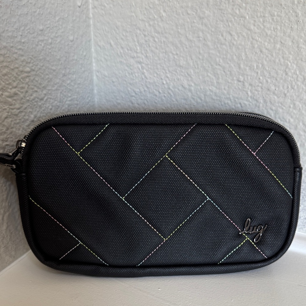 NWOT Lug Coupe XL Matte Lux in Black with Rainbow Stitching